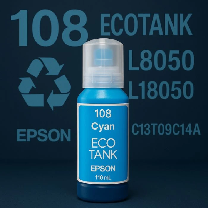 Polnjenje črnila Epson 108 Ecotank plastenka Cyan 110mL